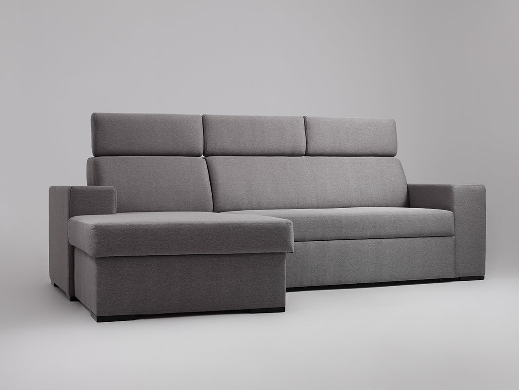 Kampinė sofa-lova ATLANTICA L - plieninis(et91), riešutas