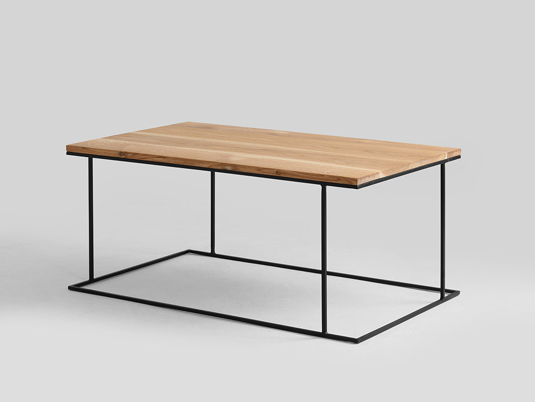 Kavos staliukas WALT SOLID WOOD 100x60 - ąžuolas, juodas