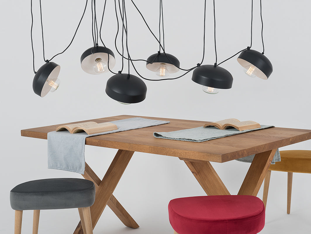 Pakabinamas šviestuvas POPO FLAT 6 - juodas