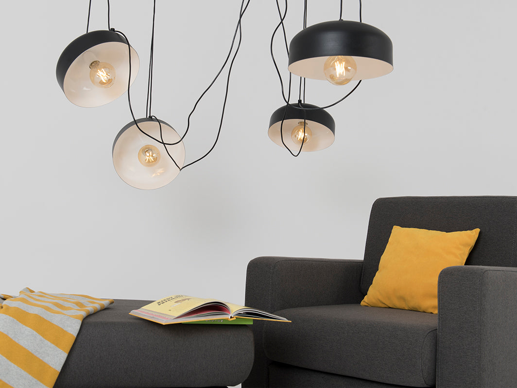 Pakabinamas šviestuvas POPO FLaT L 4 - juodas
