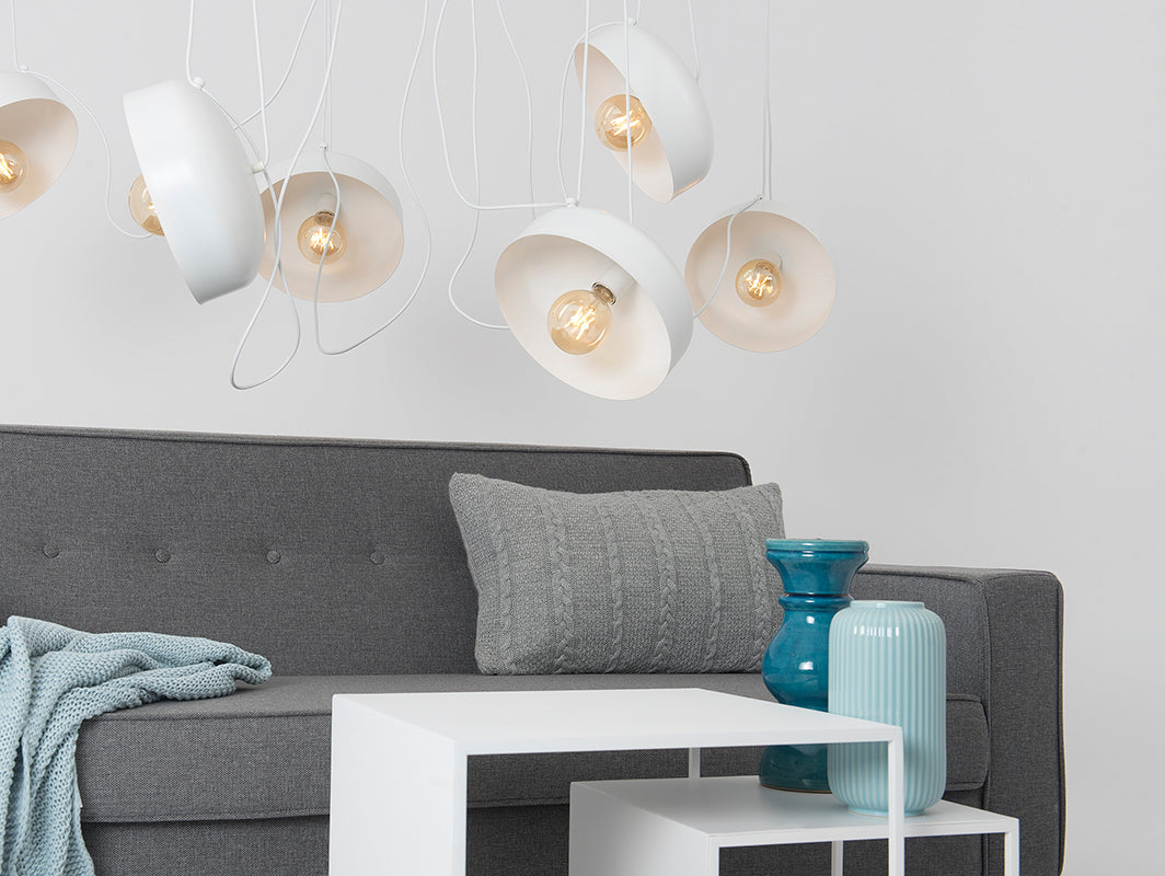 Pakabinamas šviestuvas POPO FLAT L 6 - baltas