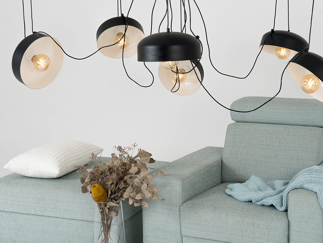 Pakabinamas šviestuvas POPO FLAT L 6 - juodas