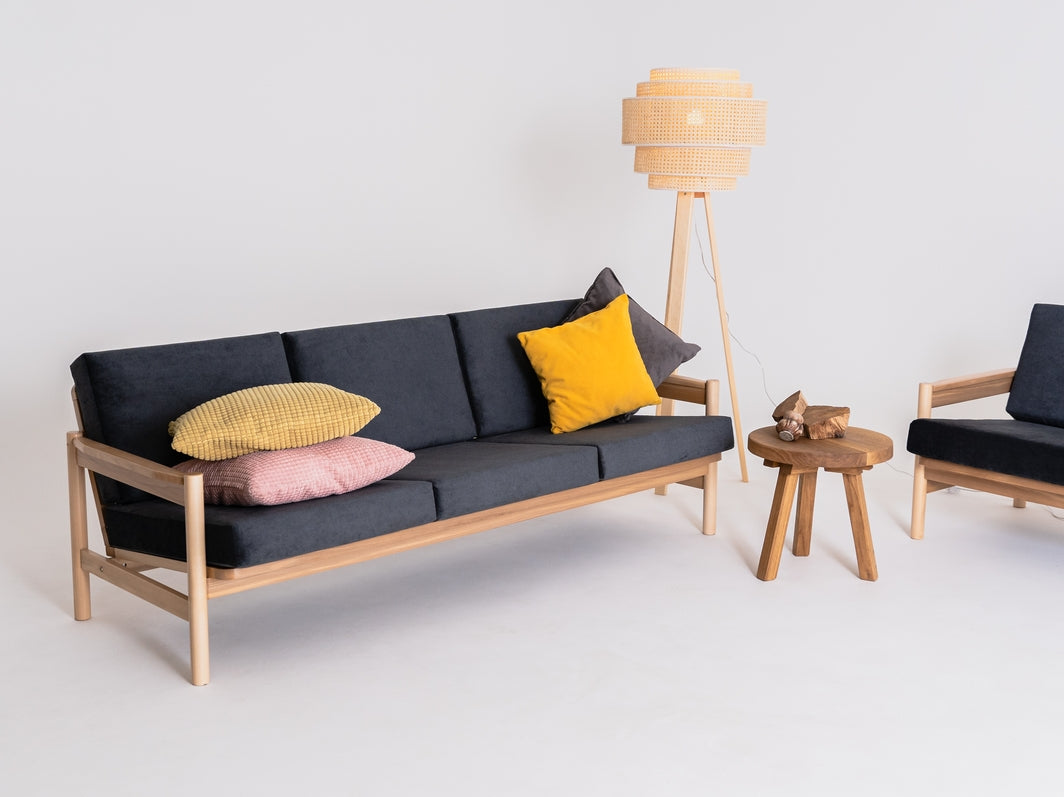 Trivietė sofa CARL - žvaigždėta naktis(mt16), natūrali
