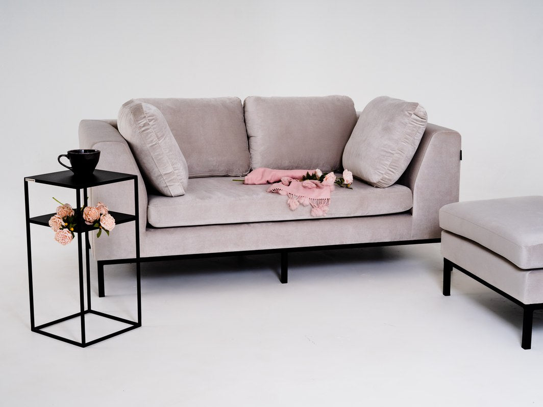 Dvivietė sofa AMBIENT - kokosinė(rv21), juoda