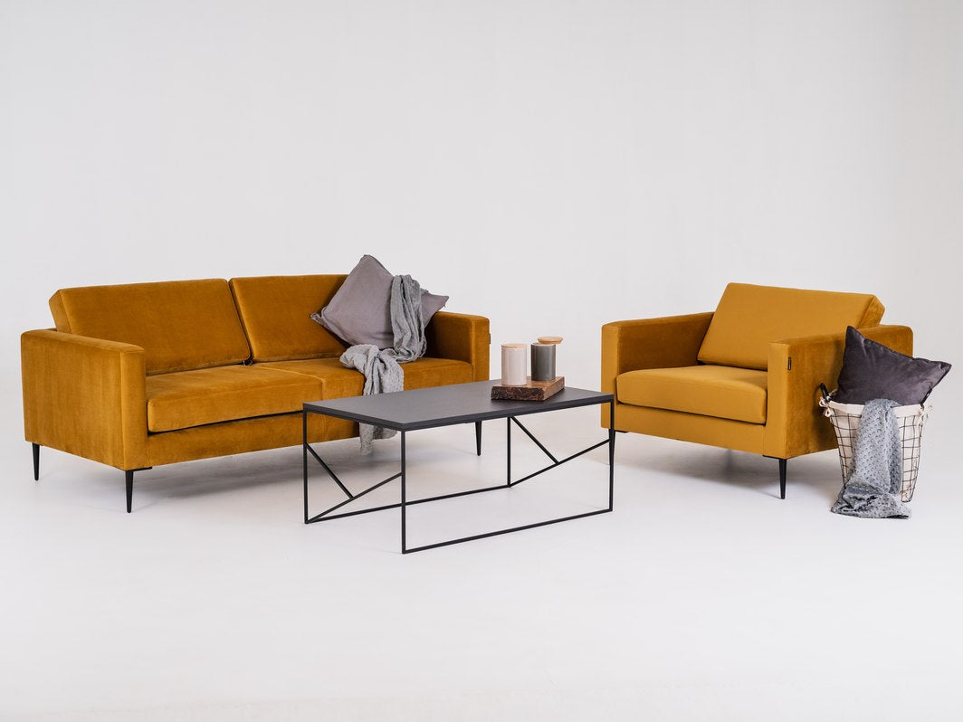 Dvivietė sofa VERGAN - pasifloros vaisius(rv41), juoda
