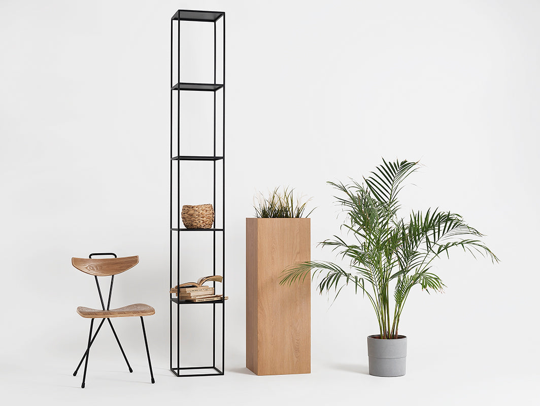 Knygų lentyna TENSIO PILLAR 5F 230x30 - juoda