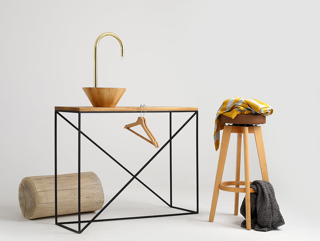 Konsolė MEMO SOLID WOOD 100 - ąžuolas, juodas