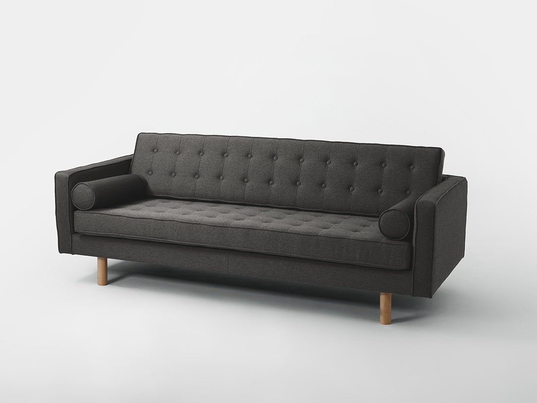 Trivietė sofa TOPIC WOOD - plieninis(et91), natūralus