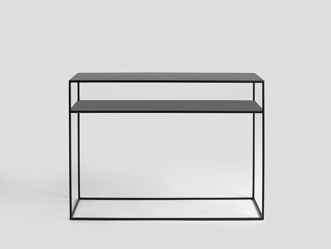 Konsolė TENSIO 2 FLOORS METAL 100x35 - juoda