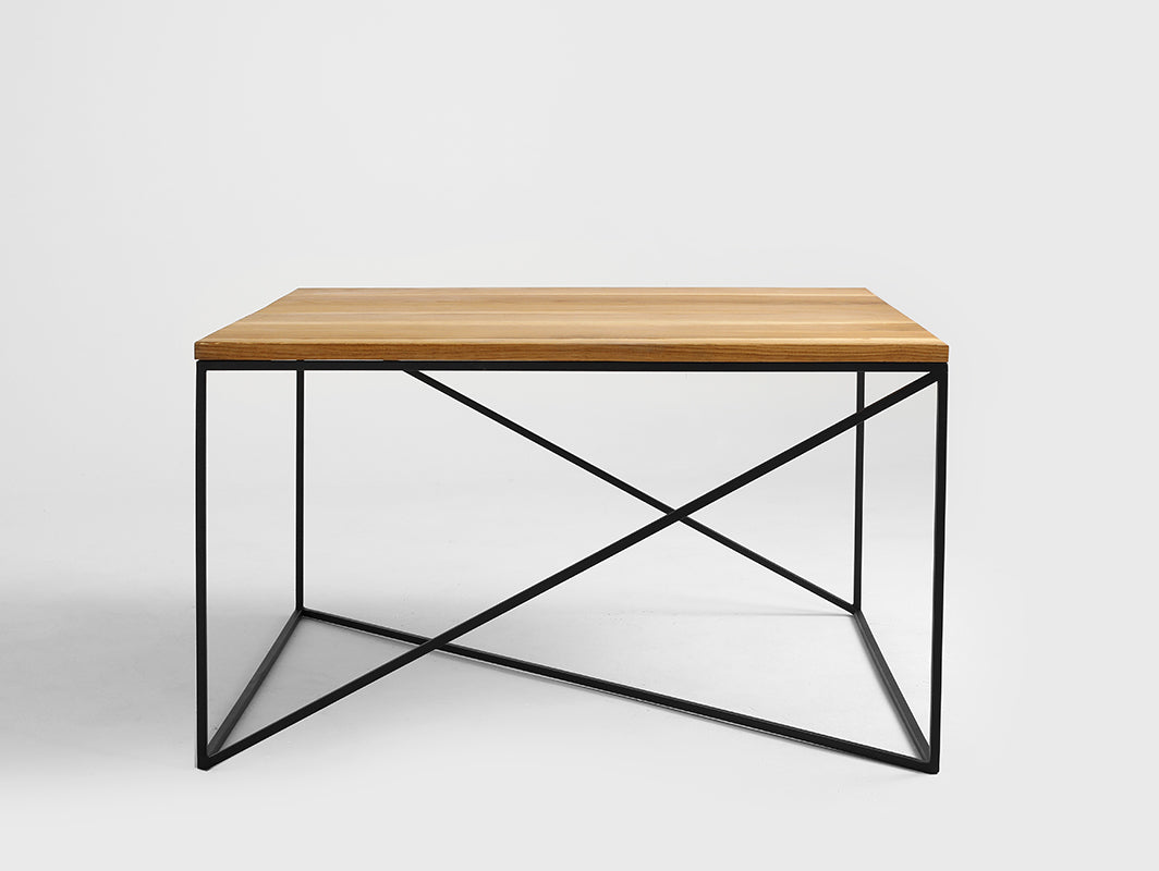Kavos staliukas MEMO SOLID WOOD 80 - ąžuolas, juodas