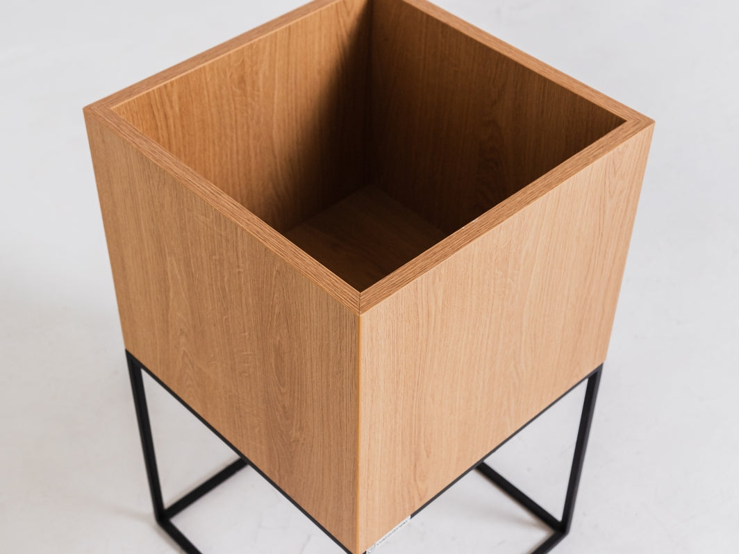 Vazonas PALMUS METAL 100x35x35 - ąžuolas (3395), juodas