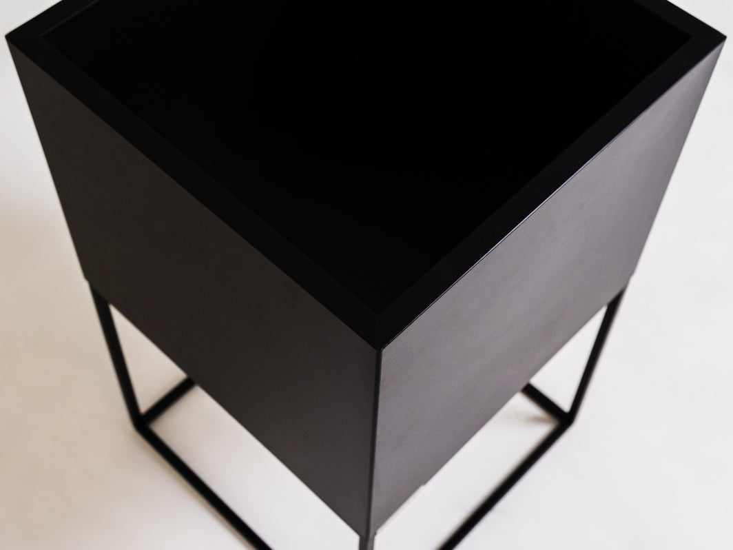 Vazonas PALMUS METAL 60X35X35 - juodas