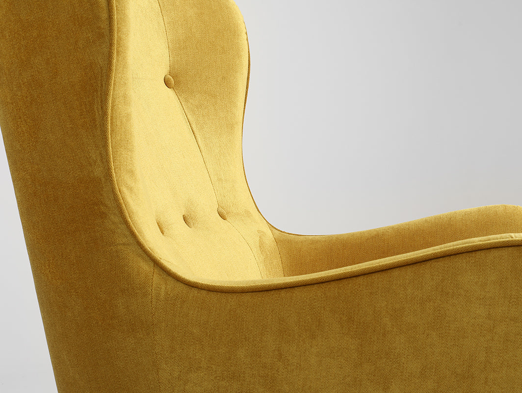 Fotelis COZYBOY - geltonas narcizas(mt11), natūralus