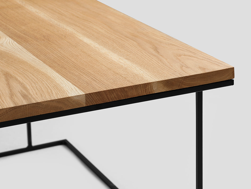 Kavos staliukas WALT SOLID WOOD 80 - ąžuolas, juodas