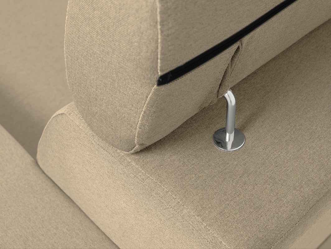 Kampinė sofa-lova ATLANTICA R - smėlio(et22), riešutmedžio