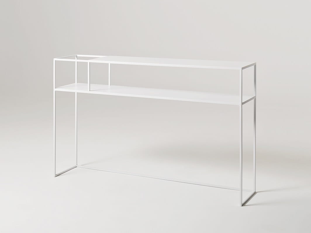 Konsolė SENSO FLOWER METAL 120x25 L - balta