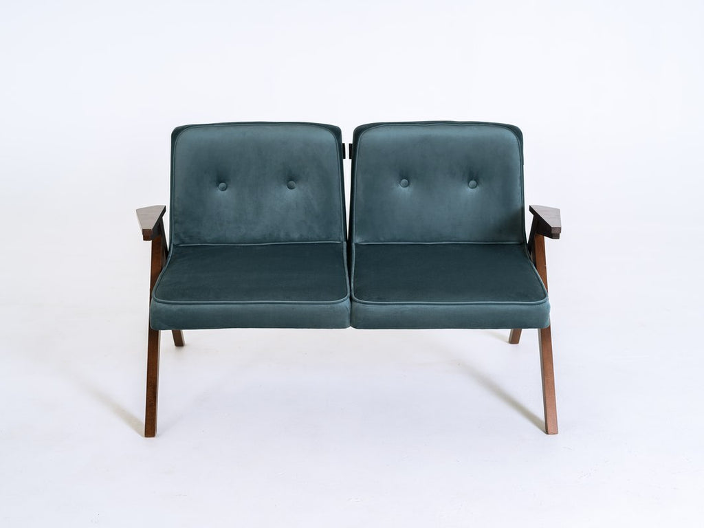 Dvivietė sofa VINC - mėlynė(rv87), riešutmedžio