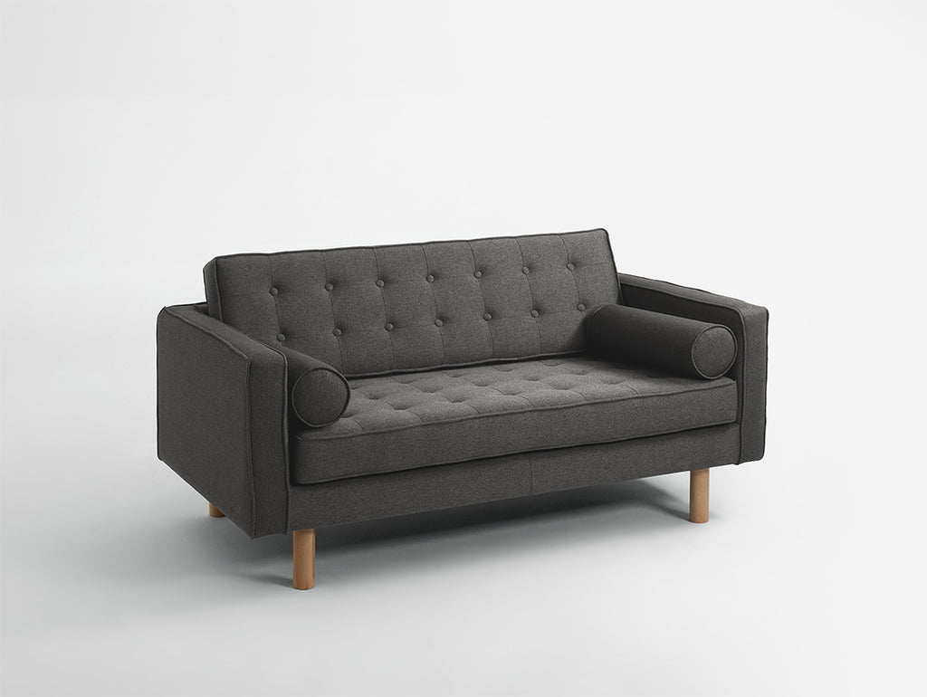 Dvivietė sofa TOPIC WOOD - plieninė(et91), natūrali