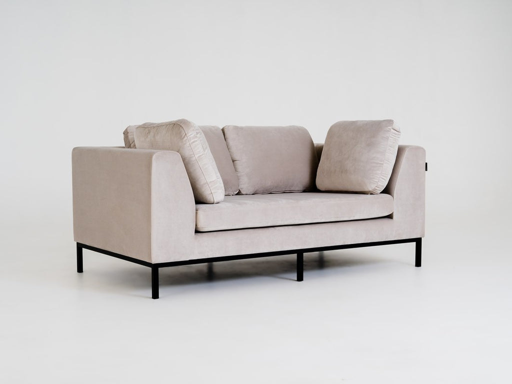 Dvivietė sofa AMBIENT - kokosinė(rv21), juoda