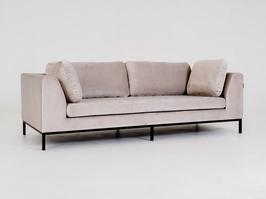 Trivietė sofa AMBIENT - kokosinė(rv21), juoda