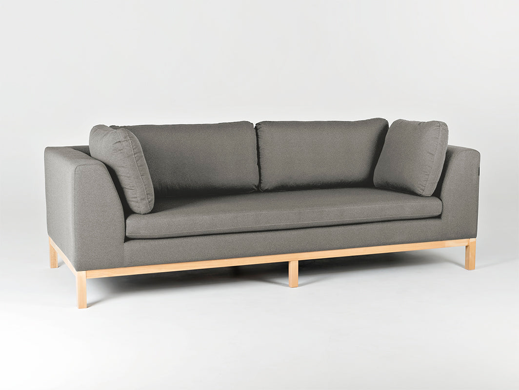 Trivietė sofa AMBIENT WOOD - kvarcas (ml84), natūralus