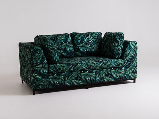 Dvivietė sofa-lova AMBIENT - tropical vibes(dar01), juoda