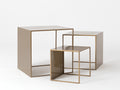 Kavos staliuko komplektas 2 WALL TRIO METAL 35x45x55 - auksinis