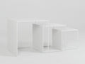 Kavos staliuko komplektas 2 WALL TRIO METAL 35x45x55 - baltas