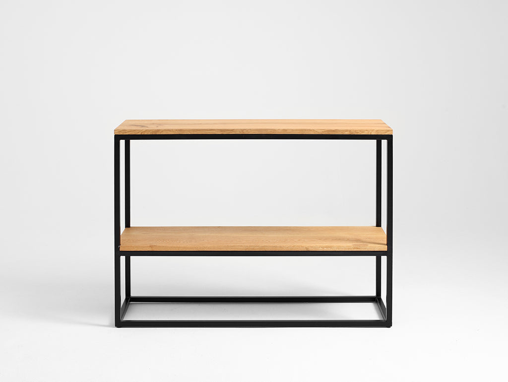 Konsolė JULITA SOLID WOOD 75-2F - ąžuolas, juodas