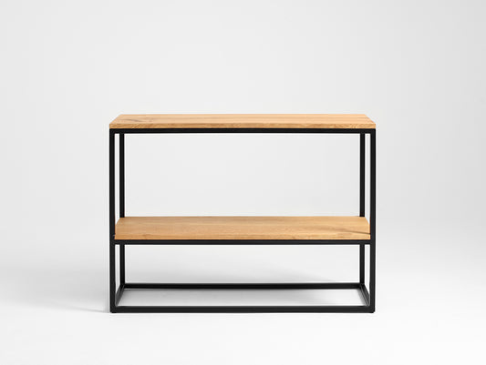 Konsolė JULITA SOLID WOOD 75-2F - ąžuolas, juodas