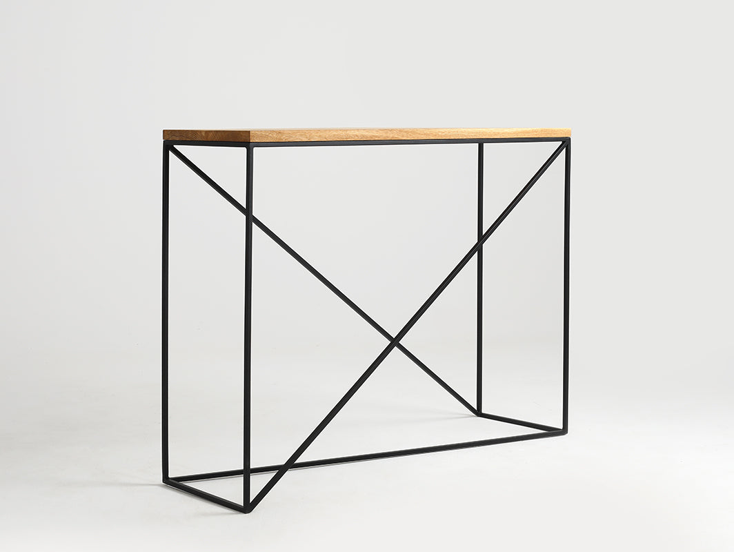 Konsolė MEMO SOLID WOOD 100 - ąžuolas, juodas