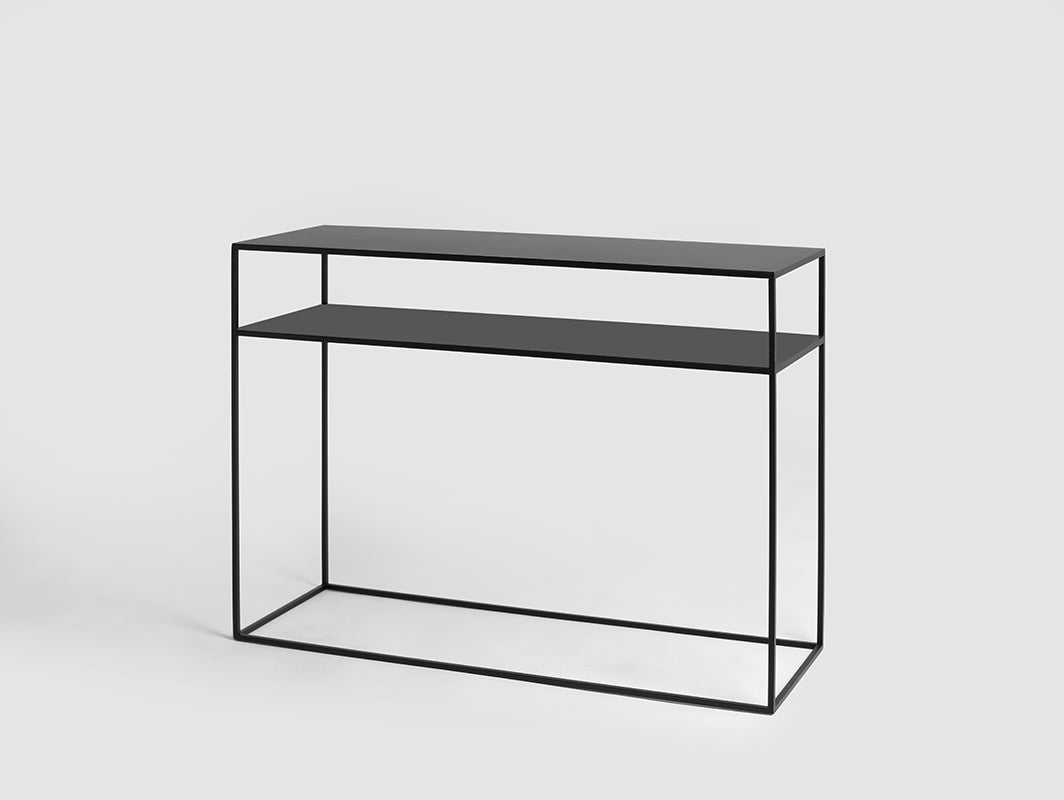 Konsolė TENSIO 2 FLOORS METAL 100x35 - juoda