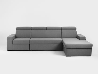 Kampinė sofa-lova 4 vietų ATLANTICA R - plieninė(et91), juoda