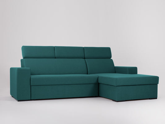 Kampinė sofa-lova ATLANTICA R - jūros bangos(et85), riešutmedžio