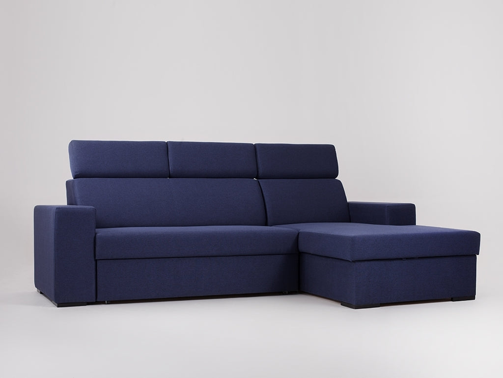 Kampinė sofa-lova ATLANTICA R - rašalas(et80), riešutas