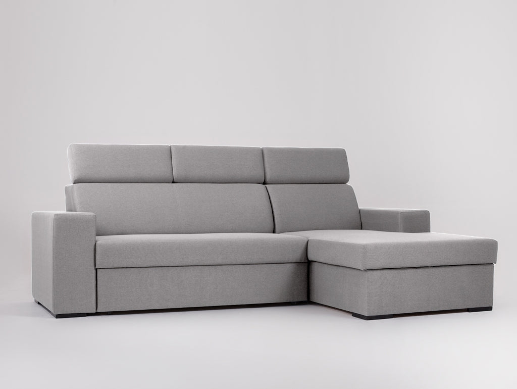 Kampinė sofa-lova ATLANTICA R - plieno(et91), riešutmedžio