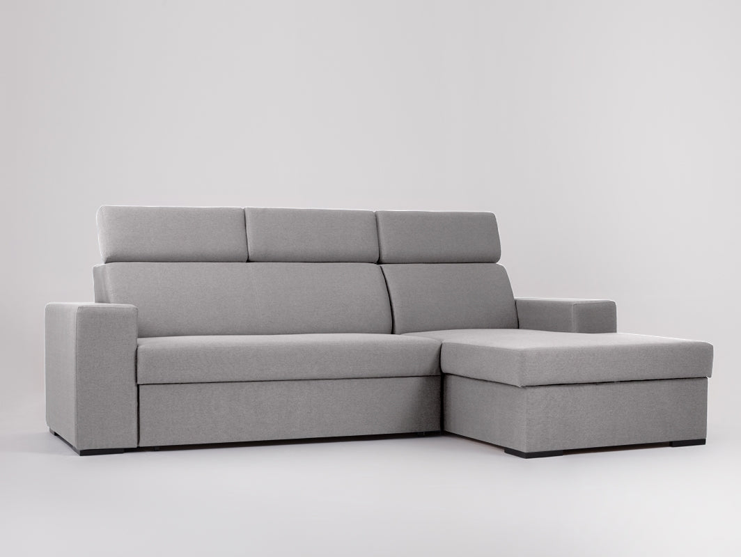 Kampinė sofa-lova ATLANTICA R - plieno(et91), riešutmedžio
