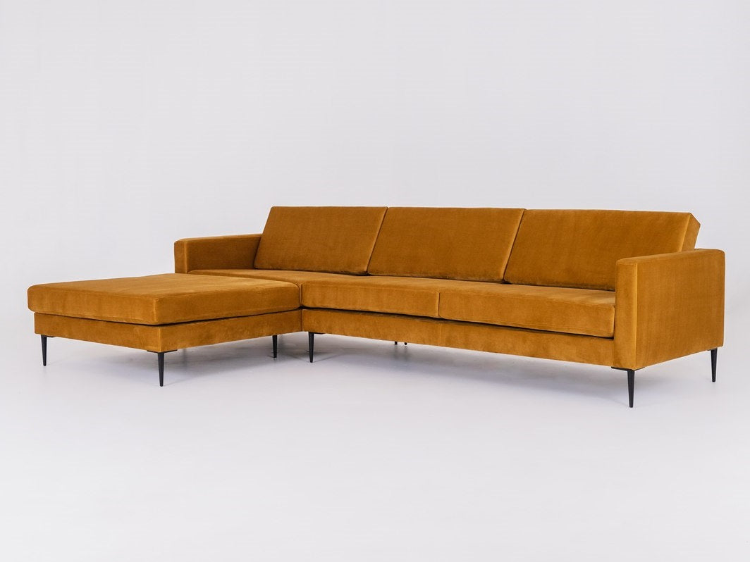 Kampinė sofa VERGAN R - pasifloros vaisius(rv41), juoda