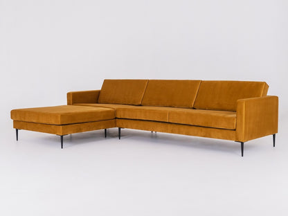 Kampinė sofa VERGAN R - pasifloros vaisius(rv41), juoda