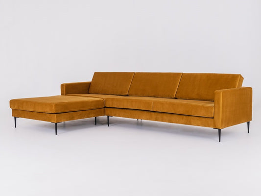 Kampinė sofa VERGAN R - pasifloros vaisius(rv41), juoda