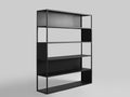 Knygų lentyna HYLLER SIDE METAL 150x180 - juoda