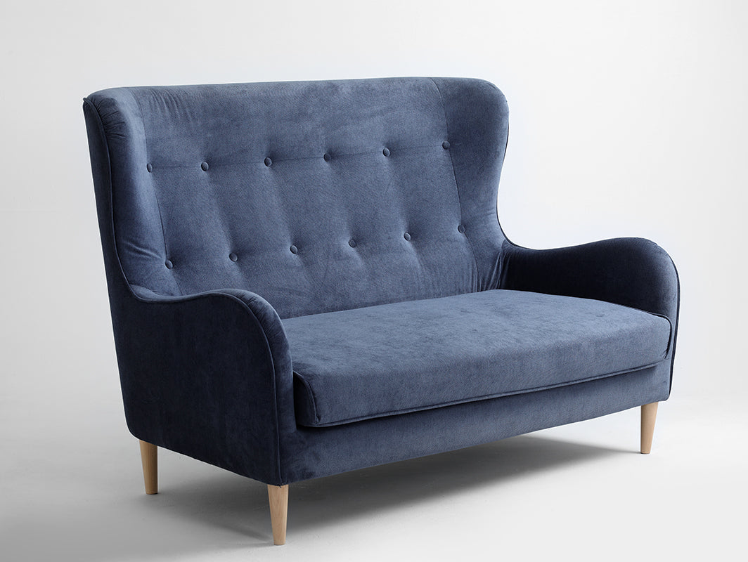 Dvivietė sofa COZYBOY - tamsiai mėlynas dangus(mt13), natūralus