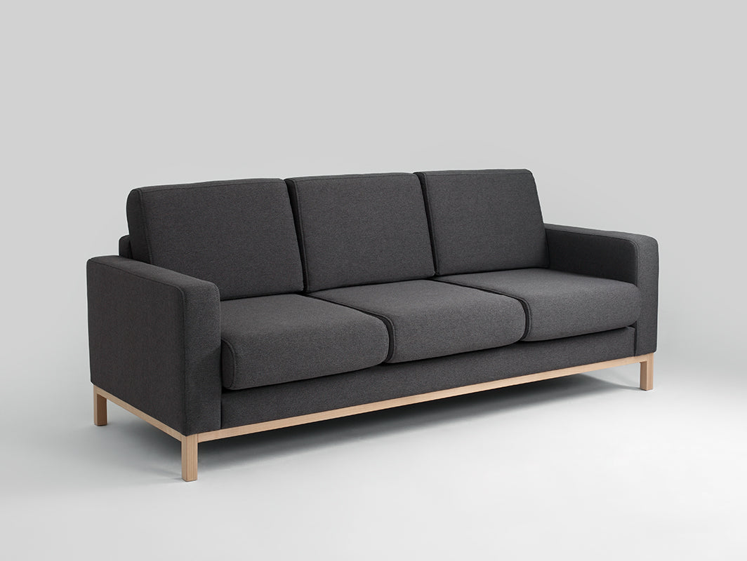Trivietė sofa-lova SCANDIC - anglis(et95), natūrali