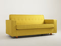 Trivietė sofa-lova ZUGO - ciberžolė(1310), riešutmedžio