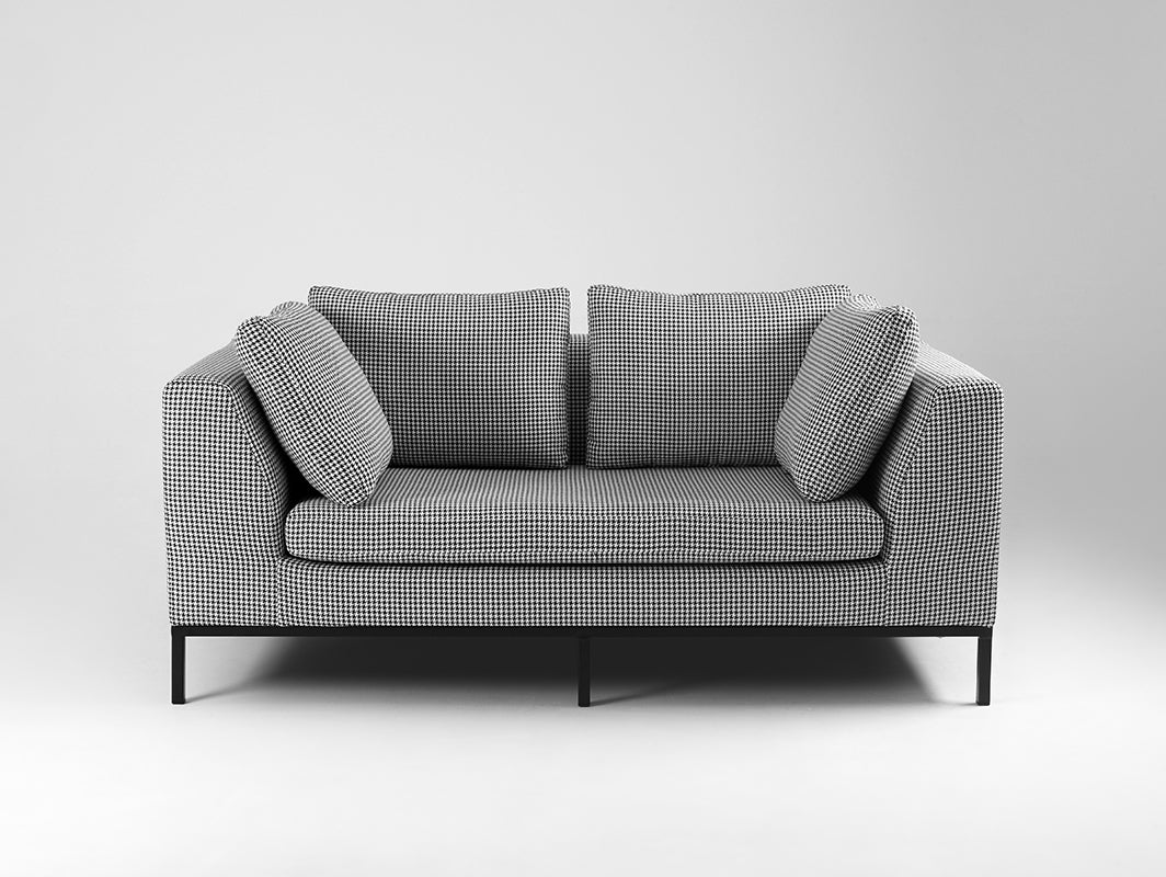 Dvivietė sofa-lova AMBIENT - tamsi pepita(ke700), juoda