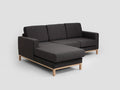 Kampinė sofa su šezlongu 2 vietų SCANDIC L - anglies(et95), natūrali