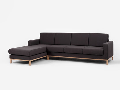 Kampinė sofa su šezlongu 3 vietų SCANDIC L - anglies(et95), natūrali