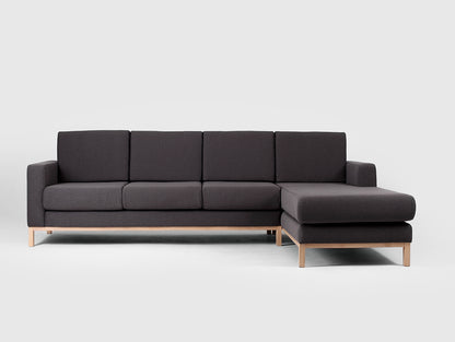 Kampinė sofa su šezlongu 3 vietų SCANDIC R - anglies(et95), natūrali