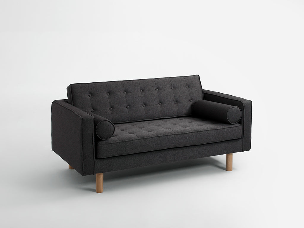 Dvivietė sofa TOPIC WOOD - karboninė(et95), natūrali