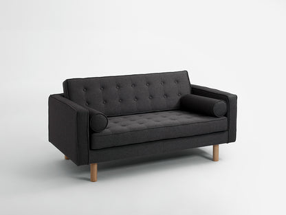 Dvivietė sofa-lova TOPIC WOOD - anglis(et95), natūrali